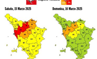 Meteo in Toscana, prorogata l'allerta rossa ma più limitata: le aree interessate
