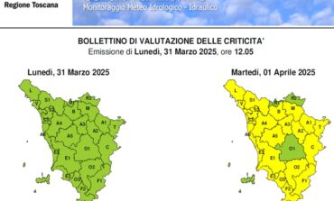Codice giallo per rischio vento dalle ore 20 di lunedì 31 marzo alla mezzanotte di martedì 1° aprile
