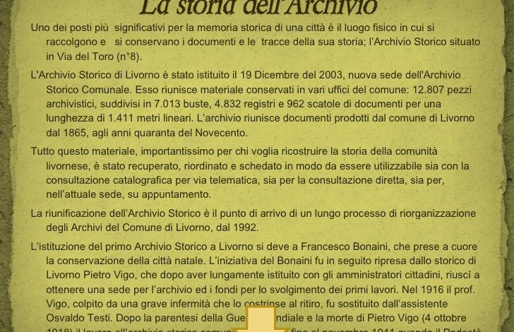 Aperto al pubblico l’Archivio storico del Comune