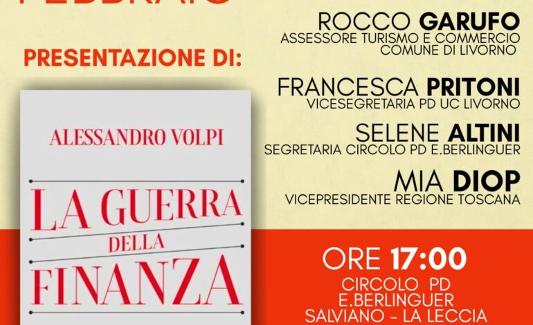 “La guerra della finanza”, a Livorno la presentazione del libro di Alessandro Volpi