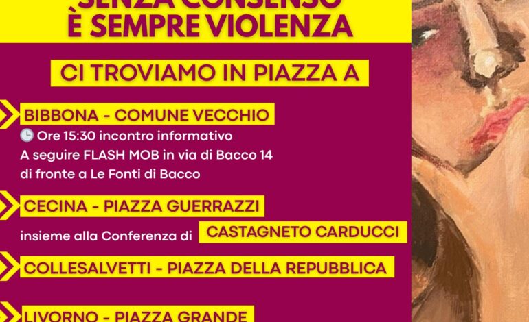 “Senza consenso è violenza”: sabato 14 marzo flash mob in tutta la provincia contro il DDL Bongiorno